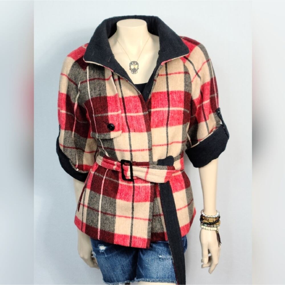 MM Couture Plaid Coat SZ S